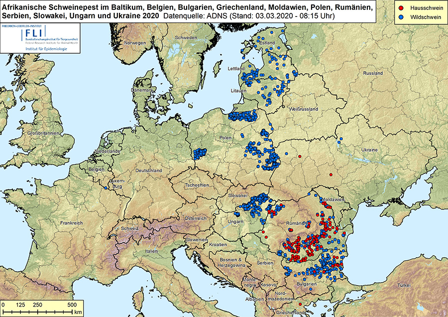 Karte: ASF im Baltikum, in Belgien, Bulgarien, Griechenland, - Paul