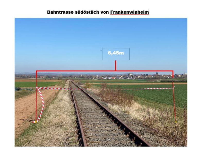 Bahntrasse mit 6,45 m Breite südöstlich von Frankenwinheim. Foto: BUND Naturschutz in Bayern (BN), Edo Günther