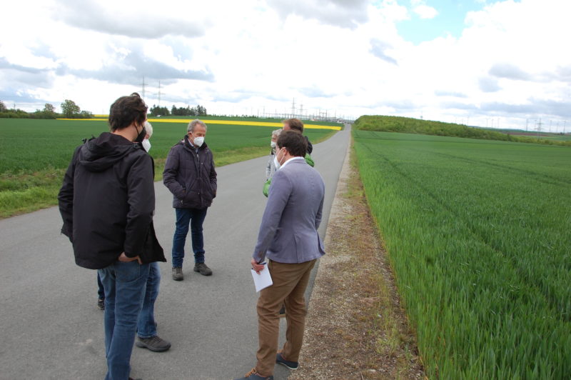 Vor-Ort-Termin MdL Knoblach bzgl. Suedlink/Klimawald Bergrheinfeld