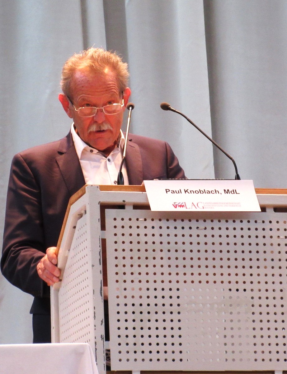 MdL Paul Knoblach während seines Grußworts auf der LAG-Tagung Fleischhygiene und Tierschutz Bayern